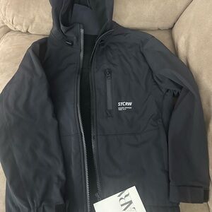 Zara kids Black Windbreaker Jacket Sz 6-7